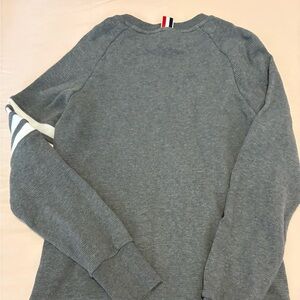 Thom Browne style Gray Long Sleeve Sweater